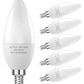 PARTPHONER E12 Base LED Light Bulbs B11 Candelabra Bulbs 60W Equivalent, Non-Dimmable 6W LED Bright Candle Small Base Chandelier Bulb 600 Lumen, 5000K Cold White for Ceiling Fan, Pack of 6