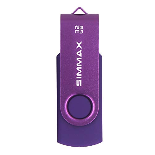 SIMMAX 32GB Memory Stick USB 2.0 Flash Drives Swivel Thumb Drive Pen Drive (32GB Purple)