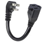 KUNCAN Short Power Extension Cord - Low Profile Wall Head 6 Inch 14AWG/3C SJTW Heavy Duty Extension Cable for Indoor/Outdoor, 90-Degree Flat Plug 15A/125V 1875W NEMA 5-15P to NEMA 5-15R, Black 1-Pack