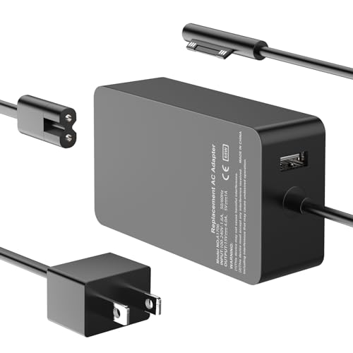 [Upgraded Version] Surface Pro Charger 65W for Surface Pro 3/4/5/6/7/8/9/X Power Supply Adapter, Compatible for Both Microsoft Surface Book Laptop/Tablet，Works with 65W&44W&36W&24W (10 Ft Cord)