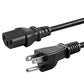 Standard 5ft (1.5m) 10 Amps 250 Volts Black 3 Prong AC Power Cord Cable for Electronics, TV, Computer, Printer, Radio, Monitor, Samsung, Dell, Vizio, LG, Asus, Laptop and More
