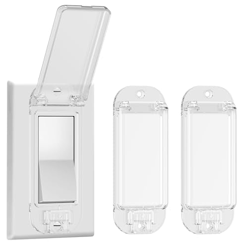 2 Light Switch Guard Cover, Baby Proof Wall Switch Cover Guard for Rocker Light Switch Protects Your Lights or Circuits from Being Accidentally Turned On or Off