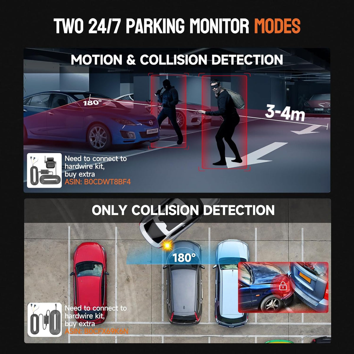 360° Dash Cam Front and Rear Inside, 4 Channel FHD 4 * 1080P, Wi-Fi GPS Voice Control Car Camera, Front 2K+1080P*2 Dash Camera for Cars
