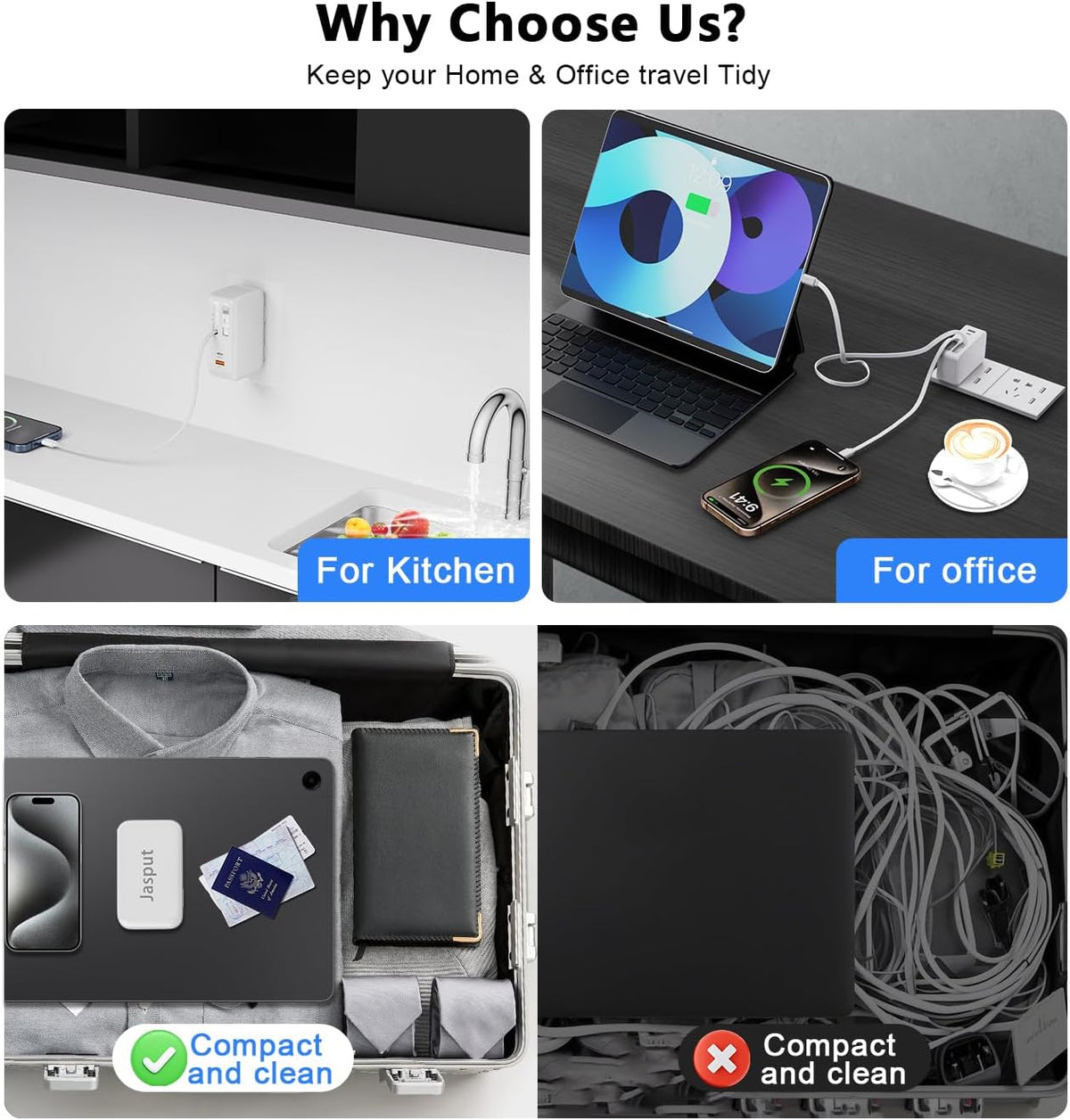 4 in 1 Retractable Wall Charger with Dual Cables,40W Retractable Phone Charger Wall Plug with Dual USB Ports,20W USB C Chargers Block Fast Charging