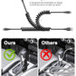 Quickeep Car Carplay Cable 2Pack 3ft Coiled USB A to USB C Fast Charge Cord for iPhone 17/16/15/Plus/Pro Max/MacBook Pro, Auto Coiled Retractable iPhone Car Cord