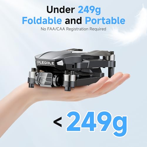 PLEGBLE Drones with Camera for Adults 4K, Beginner FPV Drone, 3 Batteries | Brushless Motor, Under 249g, 45 Mins Flight Time, Foldable Design, One-Key Start, Toys Gifts for Kids