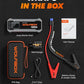 WOLFBOX 4000A Jump Starter,12V Car Battery Jumper Starter Portable with 65W Quick Charger,LED Display,88.8Wh Booster Jump Box Pack (10L Gas 10L Diesel Engine) with LED Light,Jumper Cables, MV24