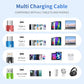 Cruise Essentials 2026 4 in 1 Multi Charging Cable [2Pack 5FT], Tangle Free USB C Car Charger Cable, Nylon Braided Charging Cords for Multiple Devices, Travel Essentials Car Accessories