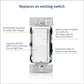 Leviton Decora Slide Dimmer Switch for Dimmable LED, Halogen and Incandescent Bulbs, DSL06-1LZ, White with Ivory and Light Almond Faceplates