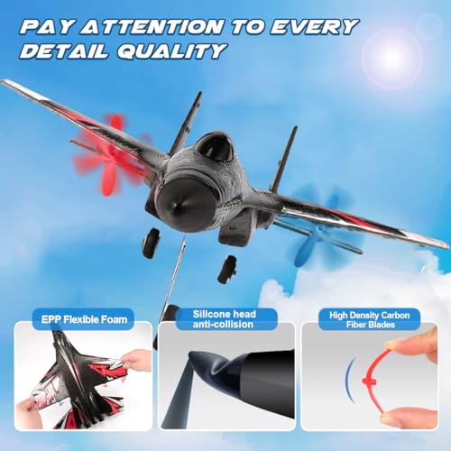 New Upgrade SU27 RC Airplane, Remote Control Fighter Toys, 2.4GHz 6-axis Gyro Stabilizer RTF Glider Aircraft Plane with 2 Batteries Easy to Fly Outdoor Toy for Adults Kids Beginners Boys