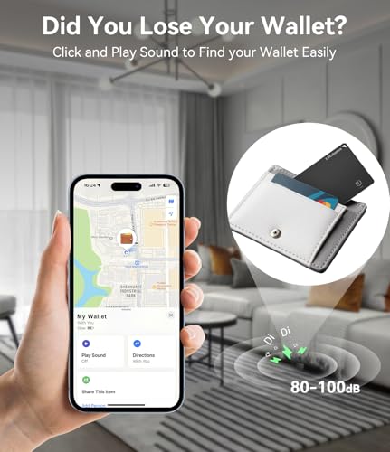 Ultrbeka Ultra-Thin Wallet Tracker Card 0.094in IP68 Waterproof Bluetooth Tracker for Wallets, Passport, Work with Apple Find My, Wireless Charging, Card Locator [Apple MFi Certified] iOS Only