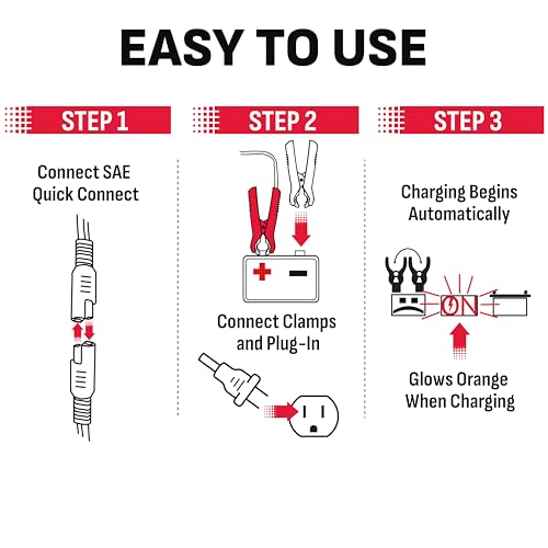 Schumacher Electric 1.5A Car Battery Charger and Maintainer, 3-in-1 Solution, for 6V/12V Power Sport, Automotive, and Marine Batteries, SC1355