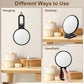 BOOMIBOO 1X/10X Magnifying Handheld Mirror Double Sided, Foldable Travel Makeup Mirror, Adjustable Rotation Pedestal Hand/Hanging/Desk Vanity Mirror-Black