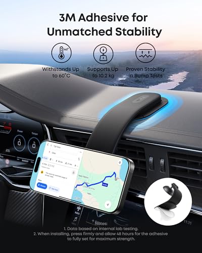Anker Nano Magnetic Wireless Car Charger, 360° Adjustable Mount Car Charger with Detachable Pad, 15W Qi2 Certified with Alloy Bracket, Fast Charging for iPhone 17/16/15/14/13 Series (Adapter Included)
