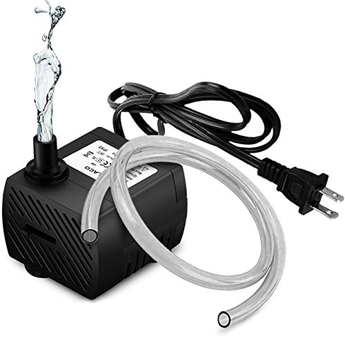 PULACO 95GPH 5W Mini Submersible Water Pump with 3.3 ft Tubing for Aquarium Fish Tank, Pond, Fountain, Hydroponics
