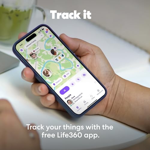 Life360 Tile Sticker - Small Bluetooth Tracker, Remote Finder and Item Locator for Bikes, Glasses and More. Both iOS and Android Compatible. Phone Finder. 1-Pack (Black)