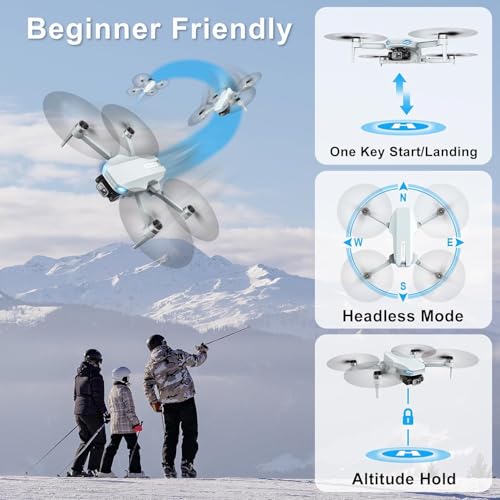 2K Drone with Camera for Adults & Beginners, Foldable FPV Mini Drone with Brushless Motor, 36 Min Flight Time, 2 Batteries, One-Key Takeoff/Landing, Gesture Selfie, Carrying Case