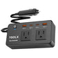 300W Portable Charger Car Power Inverters for Vehicle | 24W USB A/C,Dual 12V-110V AC Car Plug Adapter Outlet,Cigarette Lighter Adapter for Laptop/Camping/Road trip essentials