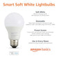 Basics Smart A19 LED Light Bulb, Dimmable Soft White (2700K), 9W (60W Equivalent), 800LM, Energy Efficient, Works with Alexa Only, 2.4 GHz Wi-Fi, No Hub Required, 4-Pack