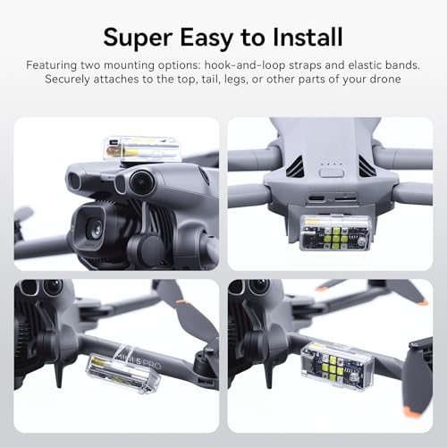 Drone Strobe Light, FAA Night Flying Light, Anti Collision LED Flash Light, for DJI Neo 2/ Avata 2/ Mini 4K/ Mini 5/4/ 3/ Mavic 4/3/ 2/ Air 3S Accessories, for Aircraft Car Motorcycles (2 Pack)