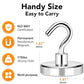 MIKEDE Magnetic Hooks Heavy Duty, 170Lbs+ Super Strong Magnet Hooks for Cruise Essentials, Neodymium Earth Magnets with Hook for Hanging, Magnetic Hanger for Fridge, Toolbox, Storage - 4 Pack
