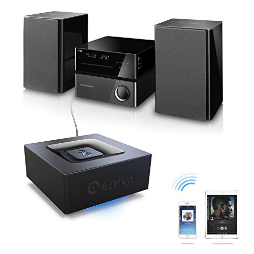 Bluetooth Audio Adapter for Music Streaming Sound System, Esinkin Wireless Audio Adapter Works with Smartphones and Tablets, Bluetooth Receiver for Home Stereo