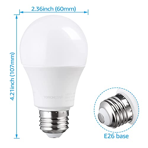 TORCHSTAR 1700LM Universal Garage Door Opener LED Light Bulb, UL FCC DOE, 15W Ultra Bright, Minimize Interference, 100W Eqv. 120V, A19 Bulbs, E26 Base, 5000K Daylight, Pack of 2