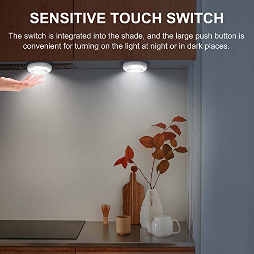 Tap Light 6 Pack Portable LED Puck Touch Night Lights - Battery Operated Under Cabinet Lighting for Kitchen, Closet, Classroom, Indoor & Outdoor