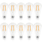 LED Edison Bulbs Dimmable, E26 Bulb 60 watt Equivalent, Soft White 2700K, ST58 Vintage Light Bulbs, 90+ CRI, 6W 600LM, E26 Medium Base, Clear Glass, 10 Pack
