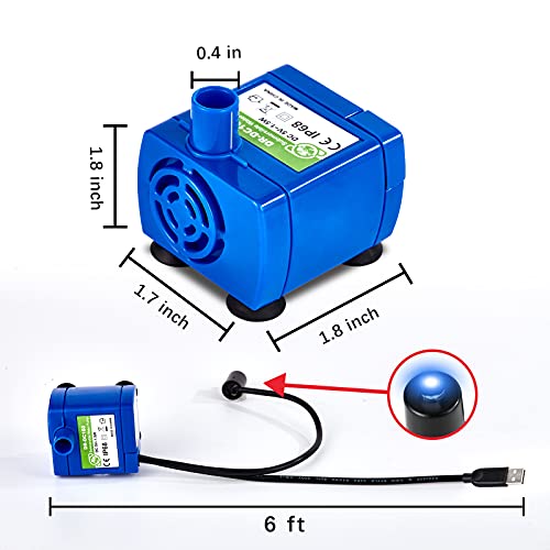 Cat Water Fountain Pump, Pet Water Fountain Pump Replacement Pump DR-DC160 Motor for for Round, Cubic, Flower Cap Cat Fountain