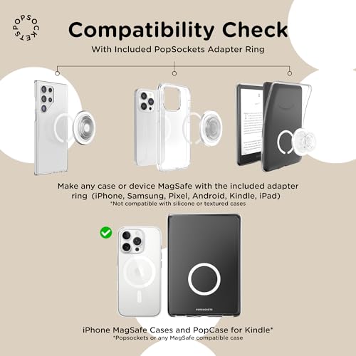 PopSockets Phone Grip for MagSafe, Magnetic Holder, Phone Stand, Black - Black