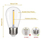 Shatterproof LED String Lights, Waterproof, Warm White 2200K, 70LM, E26 Base - 15 Pack