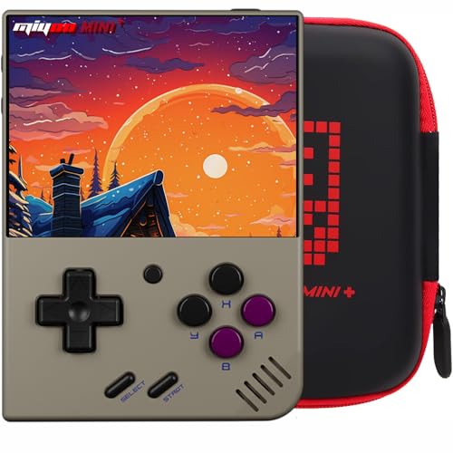 Gift for Men Women, Miyoo Mini Plus with Portable Case Retro Emulator Handheld Game Console with WiFi & RTC, Christmas Stocking Stuffers for Men, Mens Gifts for Dad,Husband, Gray