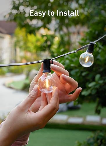 Brightown 25 Pack G40 LED String Light Replacement Bulbs - E12 Base, 2200K Warm White, Shatterproof Plastic, Waterproof, 1.5 Inch Dimmable LED Light Bulb for Indoor Outdoor Patio Lights