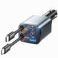 SUPERONE Retractable Car Charger, [Ultra-Compact] 6-Port Car Charger USB C, iPhone Car Chargers Fast Charging with Dual USB C Cables, RV Power Adapter for iPhone 17/16/15/14/13/12 Series