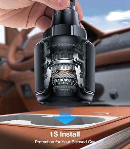 Coolpow Cup Holder Phone Holder for Car Phone Holder Cup Holder Phone Mount【Ultra Stable & Never Shake】 Phone Holders for Your Car Cupholder Cell Phone Car Mount for iPhone Samsung All Smartphones