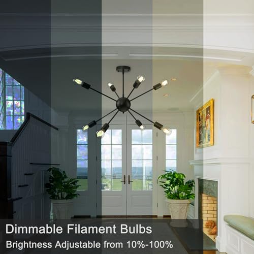 TJOY 12 Pack A19 Vintage LED Edison Bulbs, Dimmable, 60W Equivalent, High Brightness 2700K Warm White, 8W E26 Standard Base, 800 Lumens, CRI80+, Clear Glass Filament Bulb for Home, Farmhouse