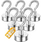 DIYMAG Magnetic Garage Hooks 6 Pack 30lbs 2026 Cruise Cabin Ship Essentials N52 Hook Heavy Duty Strong Magnets Fridge for Classroom Wall Mount Kitchen Grills Silver