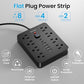 Surge Protector Power Strip, 8 Outlets(1250W/10A), 6 USB Charging Ports(2 USB C), 6FT Flat Plug Extension Cord Outlet Extender with Overload Protection, ETL Certified for Office, Dorm Room