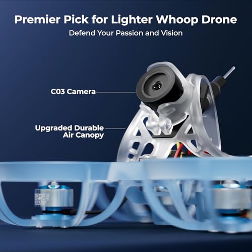 BETAFPV ELRS V3 Air65 Brushless Whoop Quadcopter, Ultralight 1S 65mm Micro Whoop Drone with C03 FPV Camera, G473 5IN1 Air Brushless FC 0702SE Ⅱ 27000KV Motors for FPV Racing Indoor & Outdoor