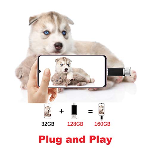 Vansuny 128GB USB C Flash Drive 2 in 1 OTG USB 3.0 + Type C Memory Stick with Keychain Dual Type C Thumb Drive Photo Stick Jump Drive for Android Smartphones, Computer, Tablet, PC