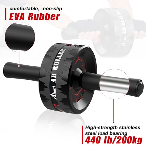 Ab Roller Wheel, Abs Workout Equipment for Abdominal & Core Strength Training, Home Gym Exercise Wheels for Men Women, with Knee Pad Accessories