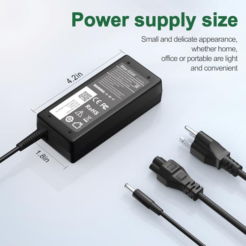 65W Charger for Dell Laptop Charger,AC Adapter for Dell Inspiron 15 3000 5000 Series 15-3552 3558 3565 3567 5551 5552 5555 5558 5559 Laptop Power Supply Cord