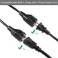 KUNCAN Short Power Extension Cord - Low Profile Wall Head 6 Inch 14AWG/3C SJTW Heavy Duty Extension Cable for Indoor/Outdoor, 90-Degree Flat Plug 15A/125V 1875W NEMA 5-15P to NEMA 5-15R, Black 1-Pack