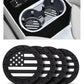 Car Cup Holder Coasters 4 Pack - American Flag 2.75 Inch Anti Slip Shockproof Drink Mat - Vehicle Interior Decor Accessories Black