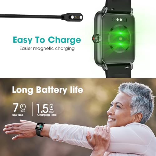 Pedometer Watch Senior Friendly No App No Phone Required, Fitness Tracker | Step Counter, Heart Rate Monitor, Blood Oxygen Monitor, Sleep Tracker, Alarm Clock, Stopwatch, Fitness Tracker, Waterproof