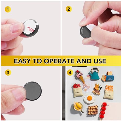 DIYMAG Strong Magnets with Adhesive Backing 90Pcs 0.7x0.12 Ceramic Round Magnetic Dots for Crafts Small Button Refrigerator Magnet Dot Heavy Duty Double Sided for Fridge, School, Home and Office