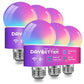 DAYBETTER Smart Light Bulbs, RGBCW Color Changing Smart Bulb Compatible with Alexa & Google Home,Preset Scene, Music Sync, A19 E26 2.4G WiFi Bluetooth Dimmable LED Bulbs, 60W Equivalent, 800LM, 6 Pack