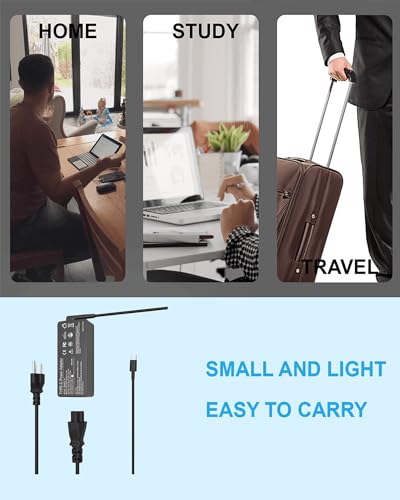 65W 45W USB C Laptop Charger Compatible with Lenovo ThinkPad T14 T15 T16 E16 E15 gen 1 gen 2 X1 Yoga L13 7i Computer AC Power Adapter for ThinkPad T480 T490 P52s Chromebook 2nd Gen Cord