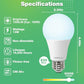 100W Equivalent A19 5000K Daylight LED Light Bulbs, 1500 Lumens, E26 Base, Non-Dimmable, 13W Bright White for Bedroom Home Office, 3 Pack